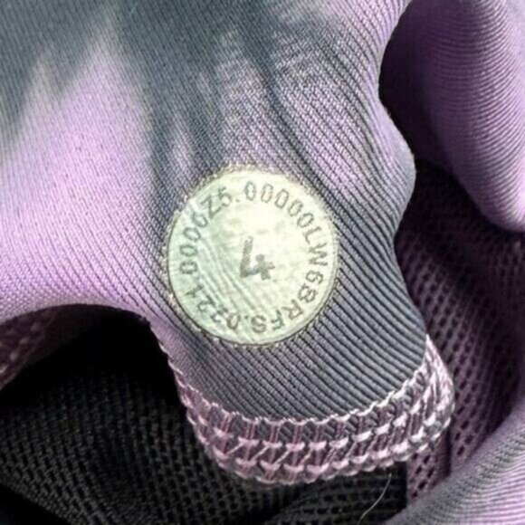 Lululemon Power Thru High-Rise Crop 23" Size 4 Tie Dye Purple Grey - Picture 8 of 8